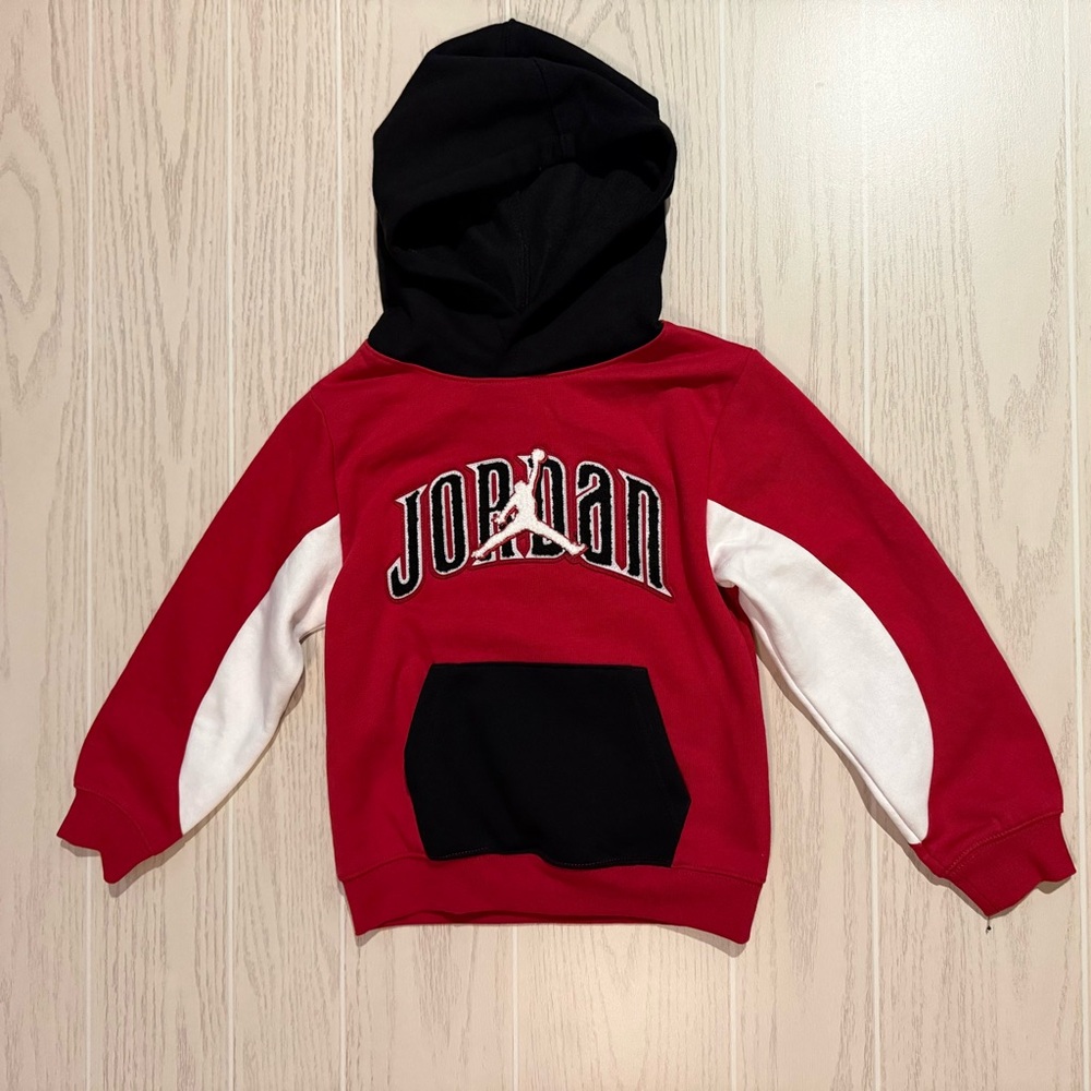 Jordan Boys Jumpman Hoodie Youth Size 6-7 Red Black NWOT‎